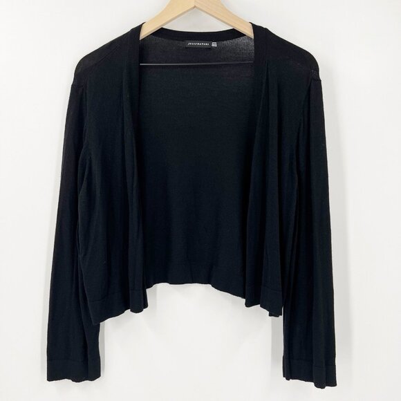 Josie Natori Black Cropped Cardigan Sweater XL Dressy Evening Party Event Work - Picture 1 of 5